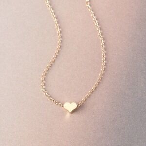 Heart Pendant Necklace‎ Gold Chain Minimalist Jewelry Gift for Her